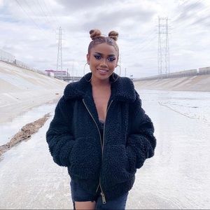 Garage Black Teddy Coat XS/S